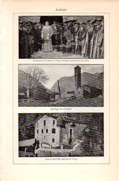 LAMINA V30824: Obispo de Urgel, Iglesia y Casa de la Vall en Andorra