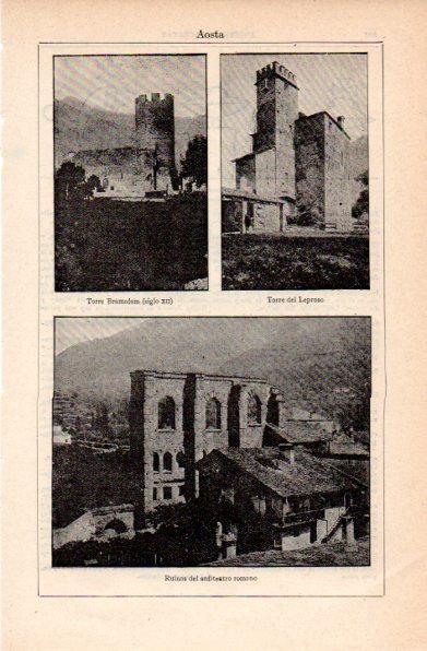 LAMINA V30860: Torre Bramafam y del Leproso y anfiteatro romano en Aosta