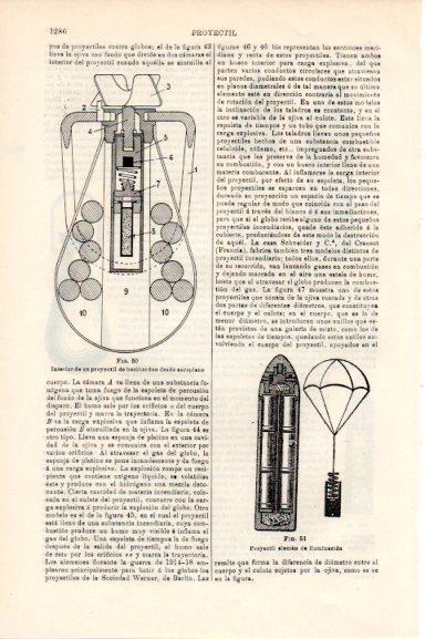 LAMINA V30566: Interior de un proyectil de bombardeo