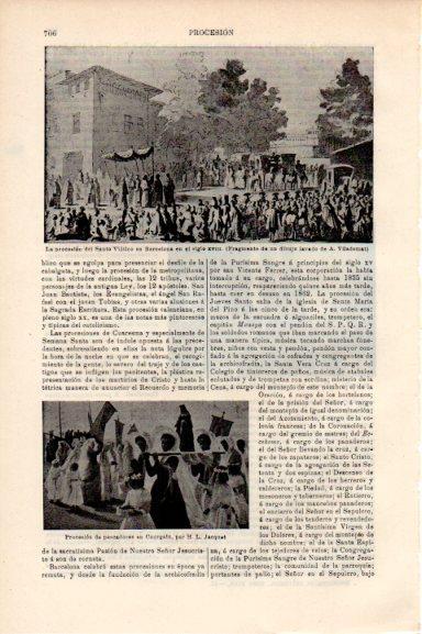 LAMINA V30542: Procesion del Santo Viatico en Barcelona