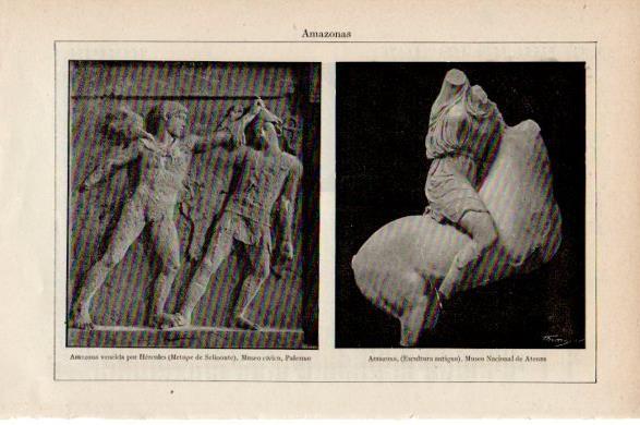 LAMINA V30590: Amazona vencida por Hercules, Metope de Selinonte
