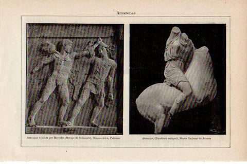 LAMINA V30590: Amazona vencida por Hercules, Metope de Selinonte