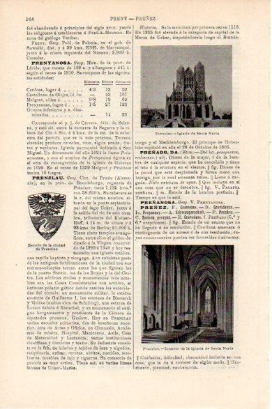 LAMINA V30506: Iglesia de Santa Maria y escudo de Prenzlau