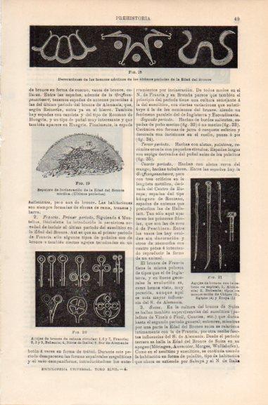 LAMINA V30493: Decoraciones de bronces nordicos Edad del Bronce