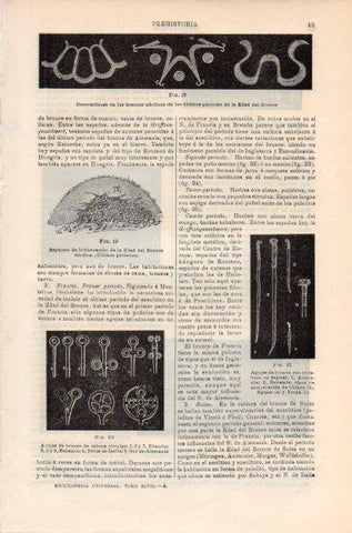 LAMINA V30493: Decoraciones de bronces nordicos Edad del Bronce