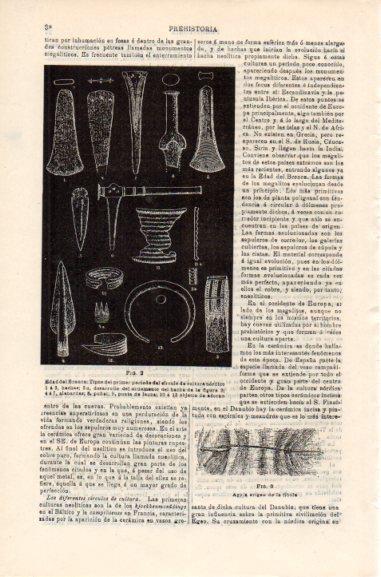 LAMINA V30492: Utensilios de la Prehistoria Edad del Bronce en cultura nordica