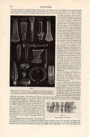 LAMINA V30492: Utensilios de la Prehistoria Edad del Bronce en cultura nordica