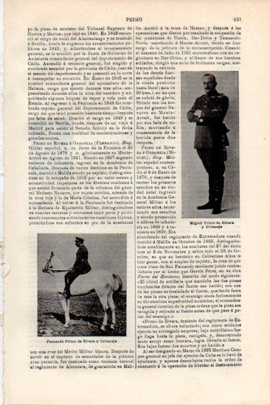 LAMINA V30524: Fernando Primo de Rivera y Miguel Primo de Rivera