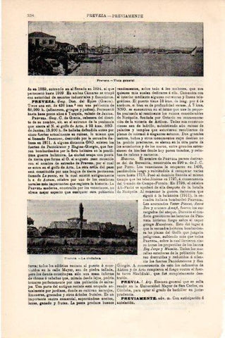 LAMINA V30515: Vista y ciudadela de Preveza, Grecia