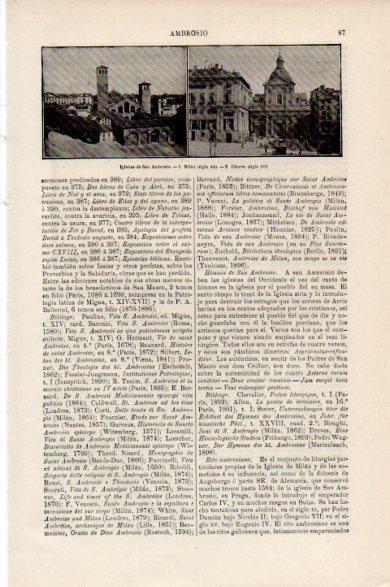 LAMINA V30594: Iglesias de San Ambrosio en Milan y Genova