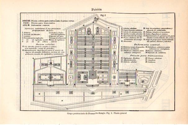 LAMINA V30699: Grupo penitenciario de Fresnes les Rungis planta general