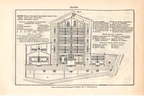LAMINA V30699: Grupo penitenciario de Fresnes les Rungis planta general