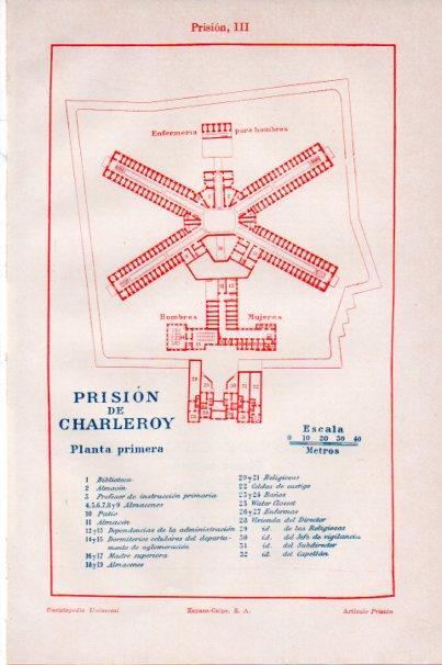 LAMINA V30625: Plano de la prision de Charleroy primera planta en trasera segunda planta