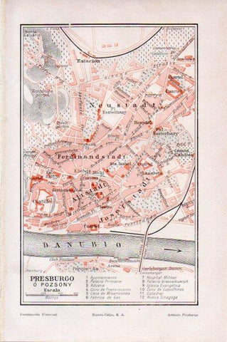 LAMINA V30631: Plano de Presburgo, Eslovaquia