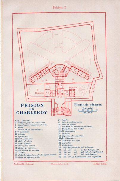 LAMINA V30627: Plano de la prision de Charleroy planta sotano