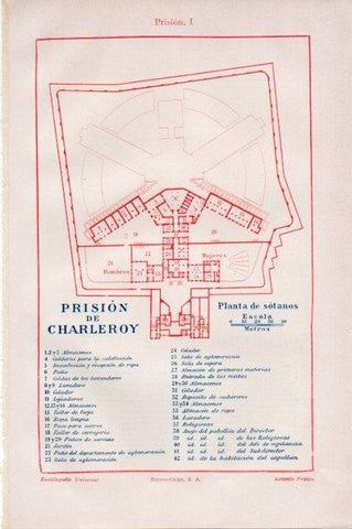LAMINA V30627: Plano de la prision de Charleroy planta sotano