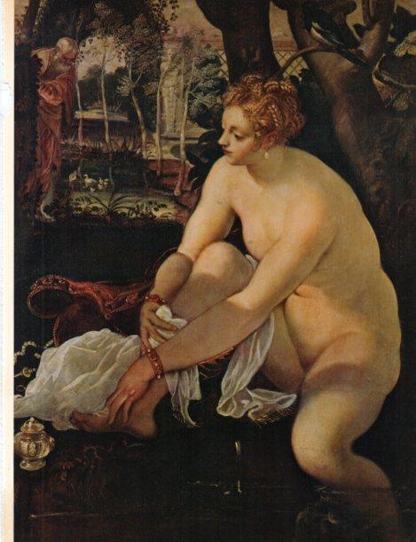 LAMINA V30460: Susana en el baño, detalle por Tintoretto