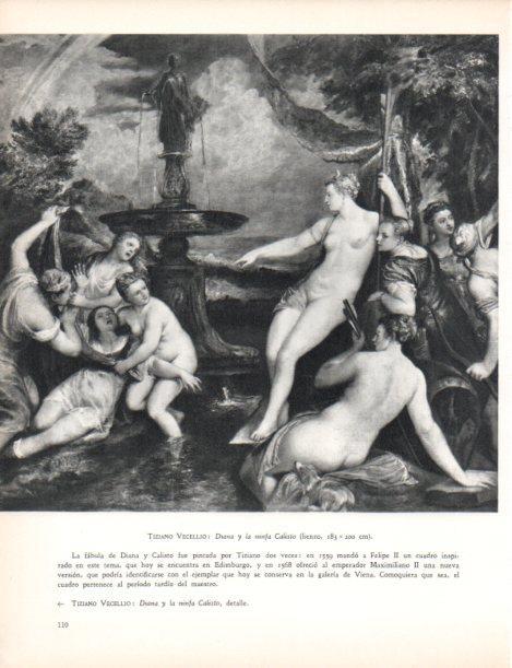 LAMINA V30458: Diana y la ninfa Calisto, detalle por Tiziano