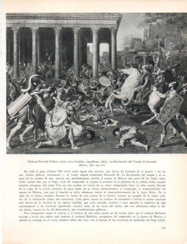LAMINA V30472: La Destruccion del Templo de Jerusalen por Nicolas Pousin