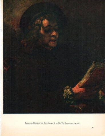 LAMINA V30444: Retrato de su hijo por Rembrandt
