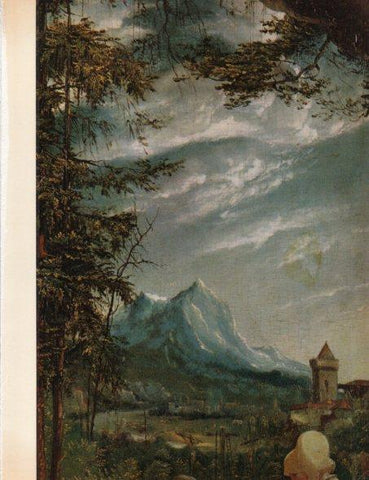 LAMINA V30422: Paisaje, detalle de Sepultura de Cristo por Albrecht Altdorfer