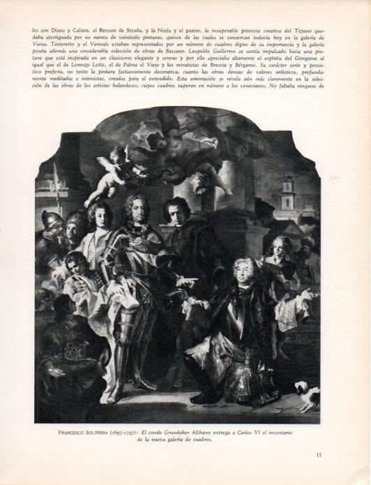 LAMINA V30410: El conde Grundaker Althann entrega a Carlos VI el inventario de la galeria de cuadros por F. Solimena