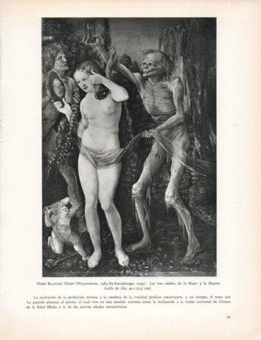 LAMINA V30423: Las tres edades de l Mujer y la Muerte por H. Baldung Grien