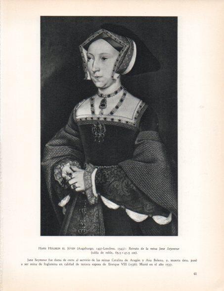 LAMINA V30424: Retrato de la reina Jane Seymor por Hans Holbein el Joven