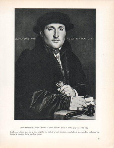 LAMINA V30425: Retrato de joven mercader por Hans Holbein el Joven