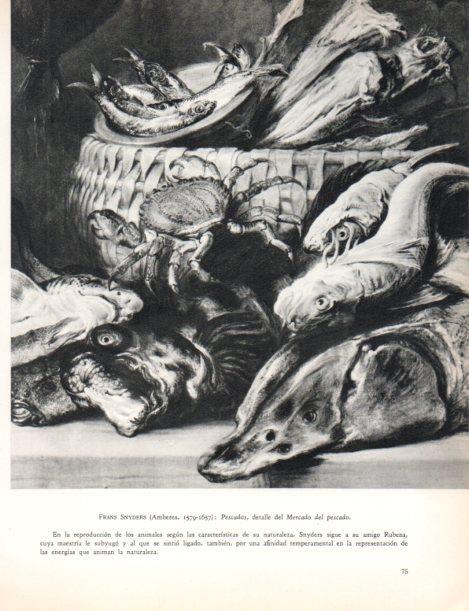 LAMINA V30441: Pescados, detalle del Mercado del pescado por Frans Snyders