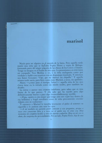 Ficha/Entrevista: Marisol