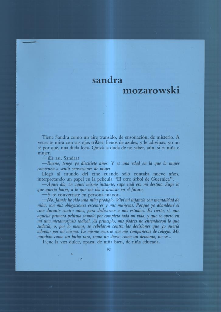 Ficha/Entrevista: Sandra Mozarowski