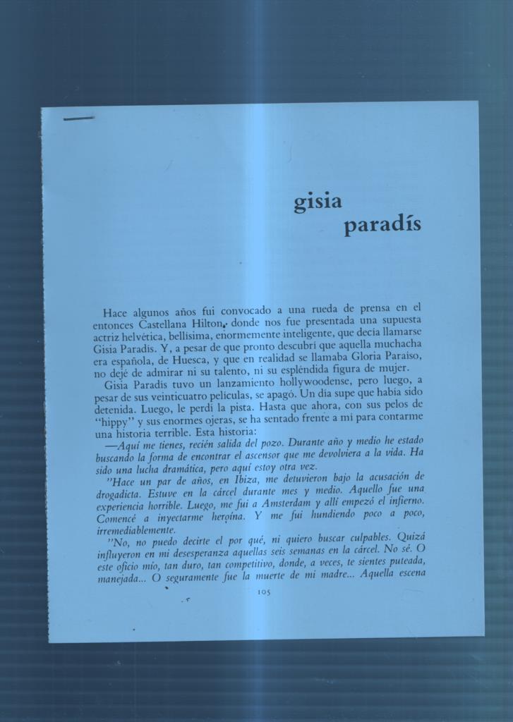 Ficha/Entrevista: Gisia Paradis