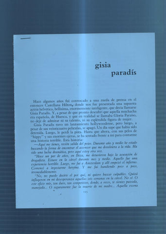 Ficha/Entrevista: Gisia Paradis