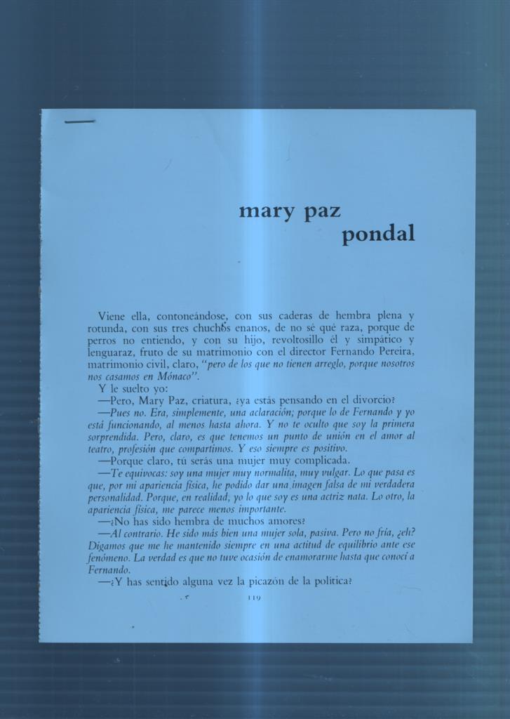Ficha/Entrevista: Mary Paz Pondal