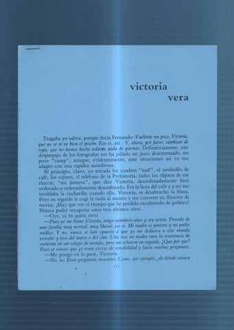Ficha/Entrevista: Victoria Vera