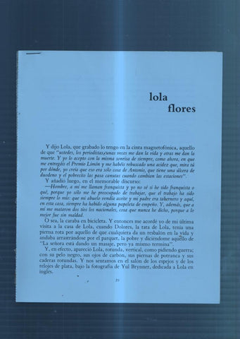 Ficha/Entrevista: Lola Flores