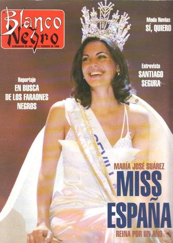 Blanco y Negro numero 3998, febrero 1996: Maria Jose Suarez, miss España, reina