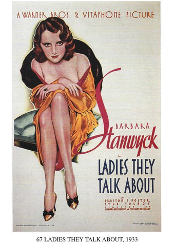 Poster DIN 4 numero 1268: Ladies They Talk About, 1933: Barbara Stanwyck