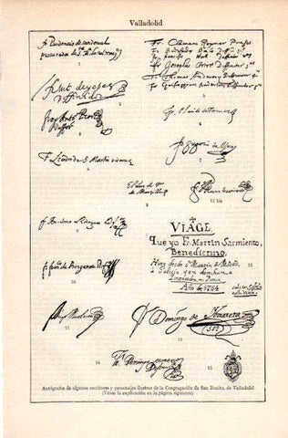 LAMINA V31335: Autografos de escritores y personajes de la Congregacion de San Benito