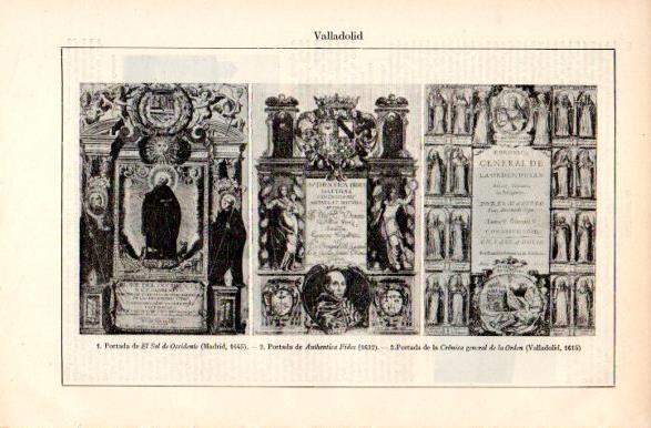 LAMINA V31373: Portadas de El Sol de Occidente Authentica Fides Cronica General de la Orden