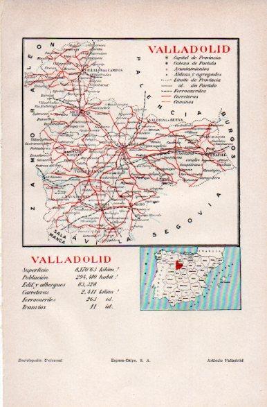 LAMINA V31353: Mapa de la provincia de Valladolid