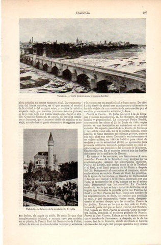 LAMINA V31262: Puente del Mar y Palacio de la condesa de Ripalda en Valencia