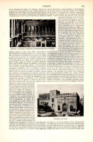 LAMINA V31272: Salon de las Cortes y La Lonja en Valencia