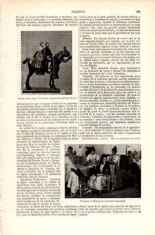 LAMINA V31257: Maniquis con trajes regionales de Valencia