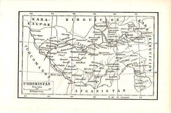 LAMINA V31242: Mapa de Usbekistan