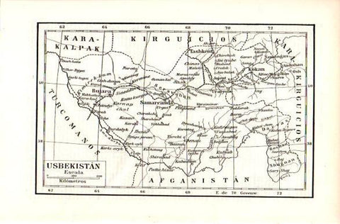 LAMINA V31242: Mapa de Usbekistan