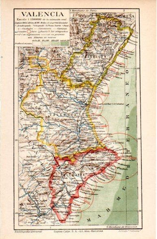 LAMINA V31253: Mapa de la provincia de Valencia
