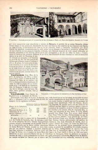 LAMINA V31300: Monasterio de San Jeronimo el Real en Valparaiso
