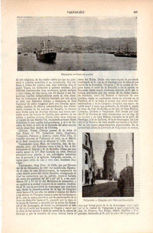LAMINA V31301: Puerto y calle Prat en Valparaiso